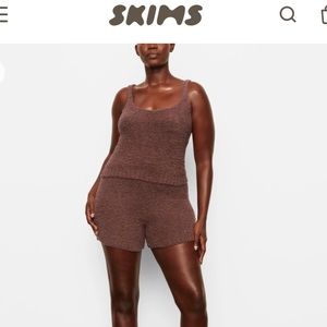 SKIMS COZY KNIT TANK GARNET SIZE XS